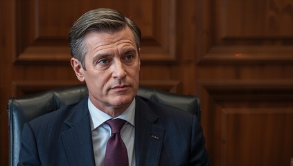 Senior male executive in a perfectly tailored suit