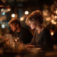Young Couple Collaborating in a Cozy Workspace