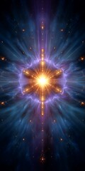 Immortal energy bursting in fantasy scene