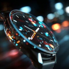 Close-Up of a Modern Smartwatch Rotating Slowly