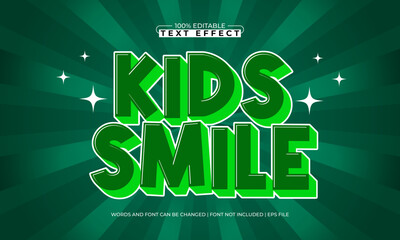 kids smile editable text effect for kids