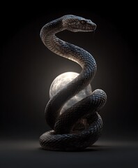 Fototapeta premium The poisonous snake and the crystal ball