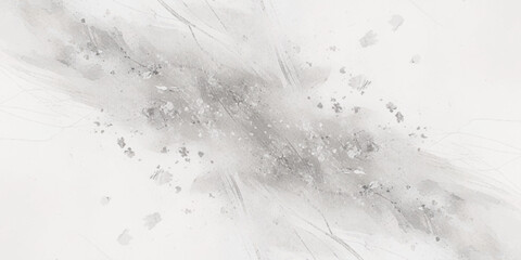 Abstract design with scattered gray splashes and thin, sweeping lines on a light background.