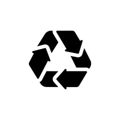 Obraz premium Recycling icon. Simple solid style. Recycle arrow, waste recycling innovation, reuse, reusable, ecofriendly environment concept. Silhouette, glyph symbol. Vector isolated design
