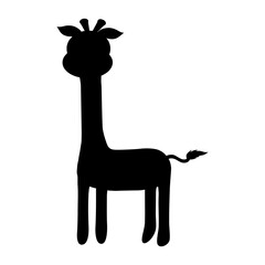 silhouette a giraffes cartoon