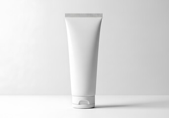 Minimalist White Tube Mockup for Cosmetic or Pharmaceutical Product Packaging