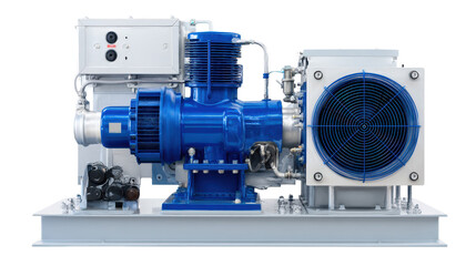 Pumping machine with cooling fan background isolated on a Transparent background, PNG file.