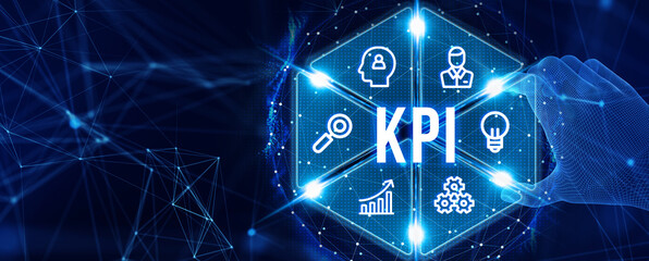 KPI Key Performance Indicator for Business Concept. Business, Technology, Internet and network concept. 3d illustration