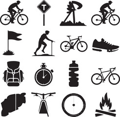 bicycle icons set