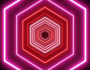 Neon Hexagon Tunnel