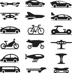 car icons set