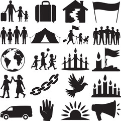 set of icons of people
