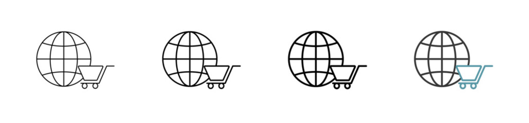 Outline style e-commerce website icon set. Available various sizes
