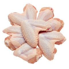Fresh raw chicken wing, ideal for food, cooking, meal prep, and culinary design. isolated on white or transparent background. PNG