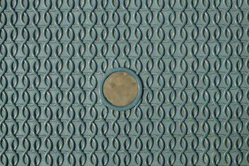 Round hole in plastic chair. Dirty used plastic chair. For graphic design, banner background and 3d rendering
