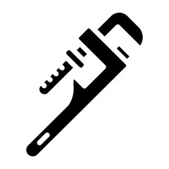 Pipe Wrench  Vector Glyph Icon Design