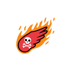 Fiery skull wing logo