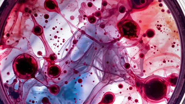 Intriguing micro life form under a micro scope with surreal colors