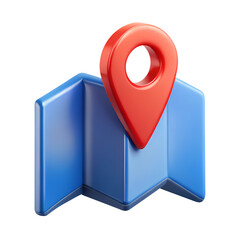 3d pin domain marker isolated on white background