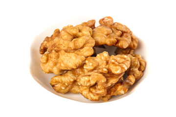 Fresh Shelled Walnuts in White Bowl on Clean Background - Healthy Nuts for Cooking and Snacking