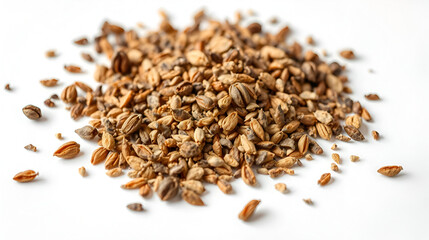 dried cumin seeds Isolated on white background. cooking ingredients for healthful food concept for designer