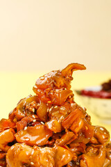 Spicy Glazed Squid Rings with Sesame Seeds - Crispy Fried Seafood Appetizer