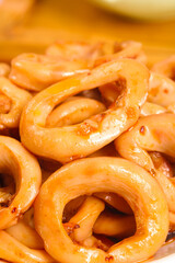 Spicy Fried Squid Rings - Golden Crispy Calamari Seafood Appetizer