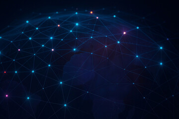 Obraz premium global connection spectacular appearance with dark theme