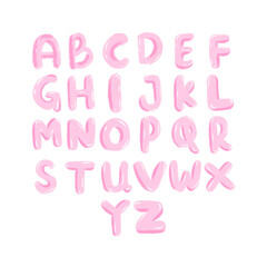 Pink Bubble Alphabet Set A-Z | Cute Hand Drawn Letters