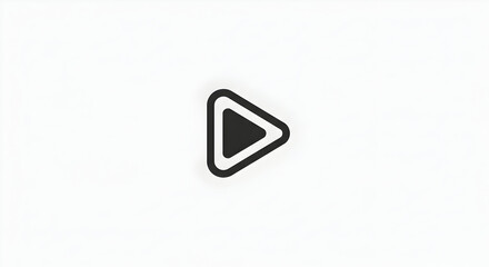 Triangle Play Icon on White Background Simple Graphic Design
