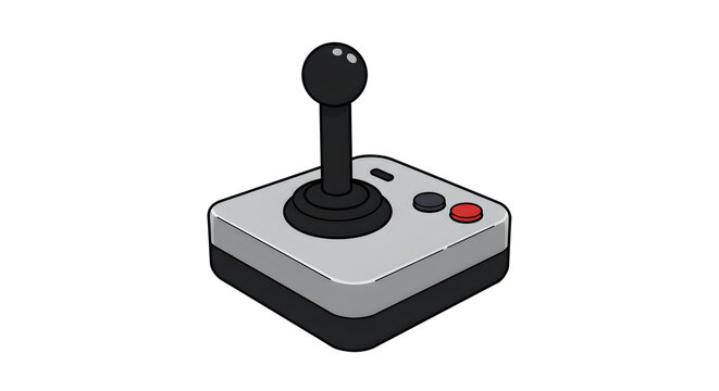 Retro Joystick Illustration Isolated on White Background for Gaming Concept - Powered by Adobe