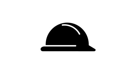 Construction Helmet Black Silhouette Simple Safety Equipment