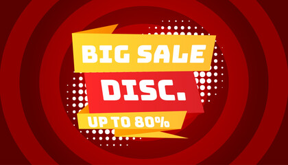 Captivating graphic illustration announcing a massive retail promotion with significant savings of up to eighty percent on various products and services