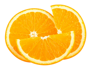 Stack of Orange Wedge Slices, Angled View, Isolated PNG