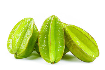 Fresh Green Star Fruit Slices Showing Pentagram Shape Pattern from Zhangzhou China