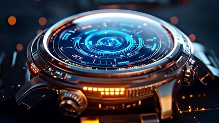 Futuristic Smartwatch Displaying Advanced Technology Interface - Powered by Adobe