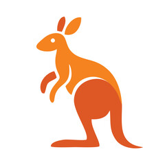 Stylized Orange Kangaroo Logo Icon Design