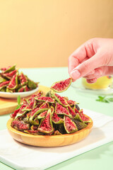 Fresh Dried Figs Ready to Eat - Shandong Preserved Fruit Snack in Wooden Bowl
