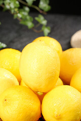 Fresh Yellow Lemons - Summer Citrus Fruits for Healthy Cooking and Natural Nutrition