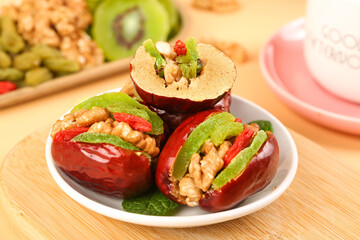 Xinjiang Red Dates Stuffed with Walnuts and Dried Fruits Traditional Chinese Healthy Snack