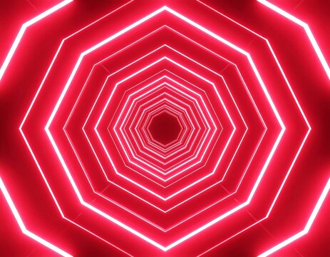 Neon tunnel of hexagons (1)