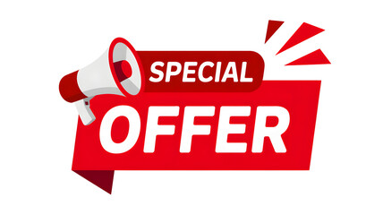 Announcing special limited time offer with eye catching megaphone icon