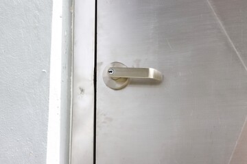Steel door with lever door knob background
