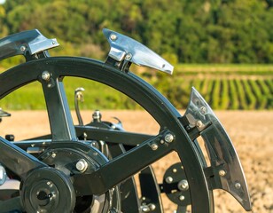 Close-up agricultural implement wheel