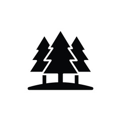 Fototapeta premium Growing trees icon. Simple solid style. Wild forests, park cultivation, nature area protection, landscape, garden, reforestation concept. Silhouette, glyph symbol. Vector isolated design