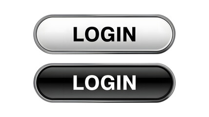 Login buttons for website or app access with modern design style