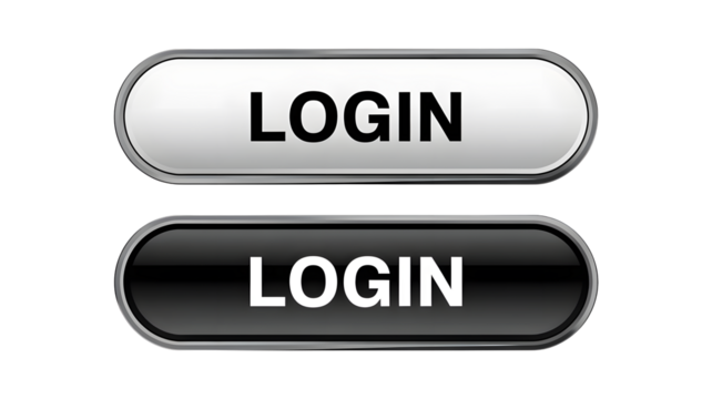 Login buttons for website or app access with modern design style