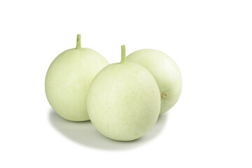 Fresh Jade Melons from Shandong China on White Background