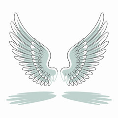 Elegant Angel Wings Design Illustration Feathered Wings Symbol of Freedom and Hope Isolated on White Background for Creative Projects