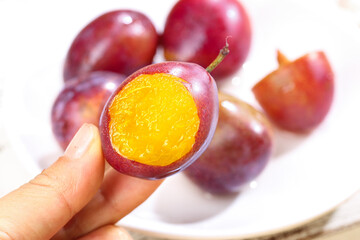 Sweet Xinjiang Prunes with Golden Flesh - Fresh Imported Fruits Display